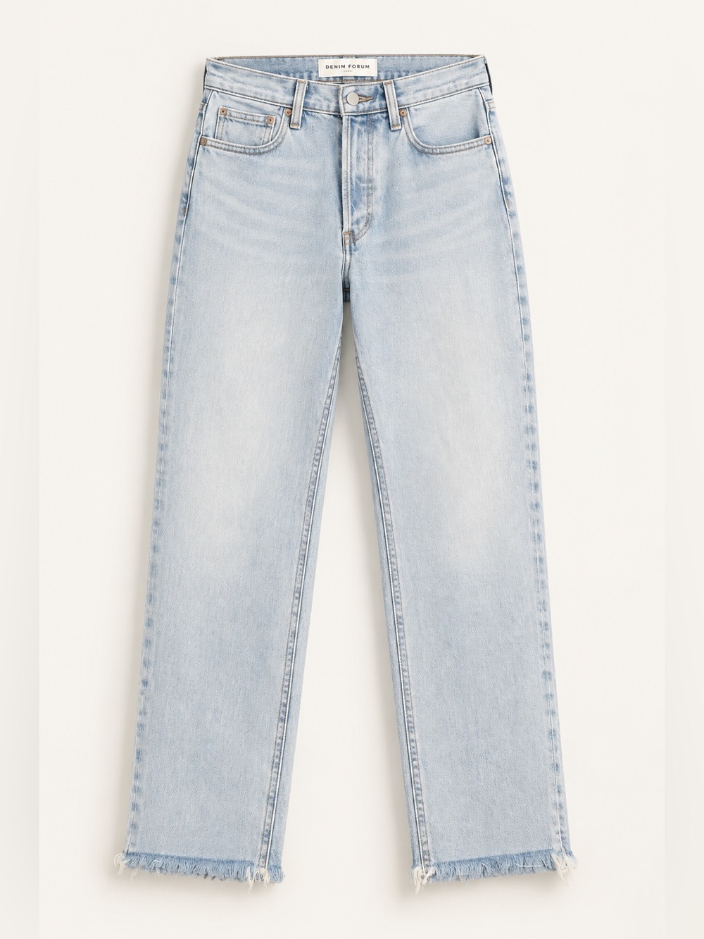 Denim Forum Light Wash Straight-Leg Jeans